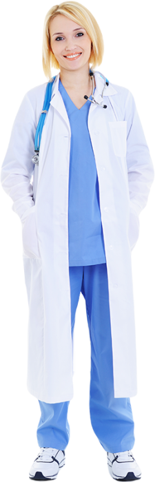 volledig-staand-vrouwelijke-dokter-geïsoleerd-wit volledig-staand-vrouwelijke-dokter-geïsoleerd-wit